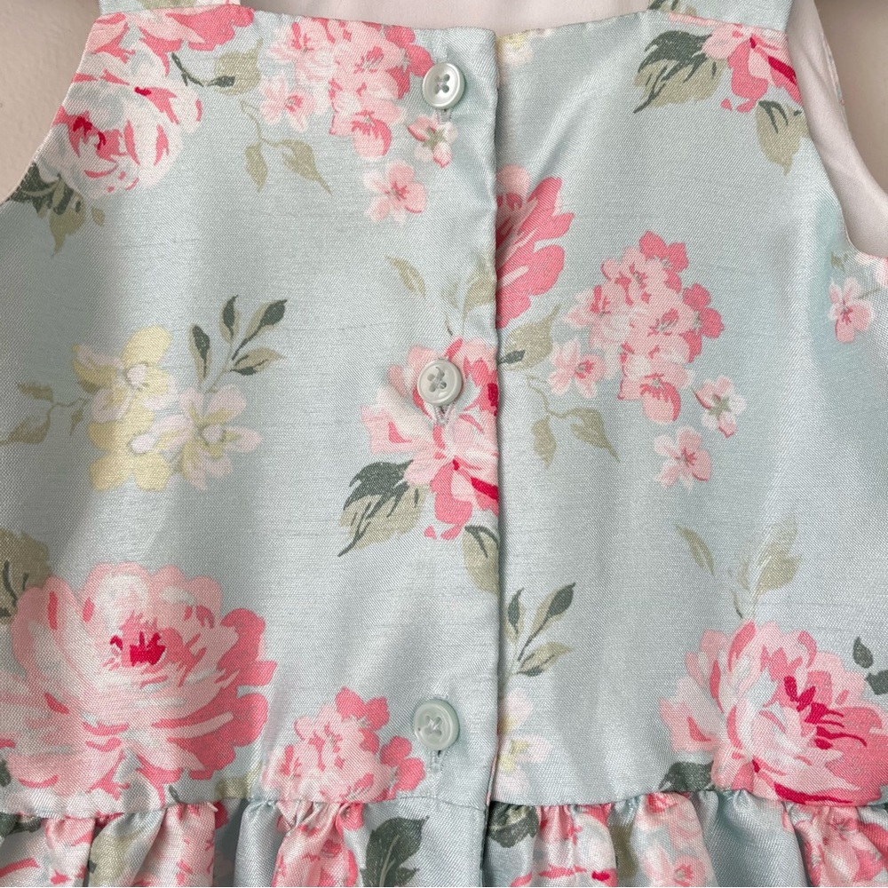 Gymboree Girls 3T Adorable Mint A-Line Dress Pink Floral Southern Belle Easter - Picture 8 of 13
